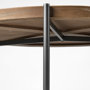68542 - Kade 33" Round Brown Table Gray Metal Frame Two-Tier Coffee Table