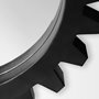 68551 - Alloy Cog 37" Round Black Metal Frame Mirror