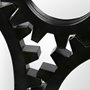 68551 - Alloy Cog 37" Round Black Metal Frame Mirror