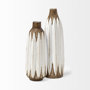 68613 - Sisko I Short Rustic Brown White Ceramic Vase
