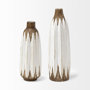 68614 - Sisko II Tall Rustic Brown White Ceramic Vase