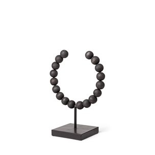 Tulane I (Small) 9L x 5W Black Beaded Broken Sphere Decorative Object