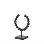 68682 - Tulane I (Small) 9L x 5W Black Beaded Broken Sphere Decorative Object