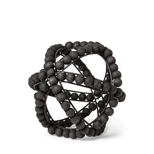 Earnhardt I Small 9L x 9W Black Wooden Beaded Orb