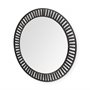 68673 - Claiborne 42" Round Black Metal Frame Mirror w/Wood Beads