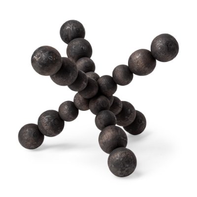 68671 - Carollan II (Large) 9L x 9W Black Geometric Wood Ball Jack