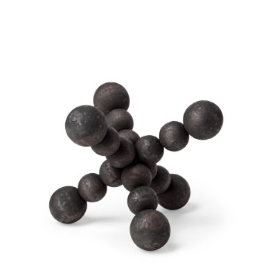 68670 - Carollan I (Small) 7L x 7W Black Geometric Wood Ball Jack