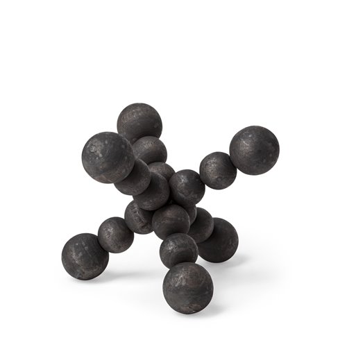 68670 - Carollan I (Small) 7L x 7W Black Geometric Wood Ball Jack