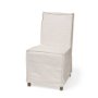 68188 - Elbert I Cream Fabric Slip-Cover Brown Wooden Base Dining Chair