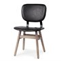 67517 - Haden I Black Faux-Leather Wrap Brown Solid Wood and Iron Base Dining Chair