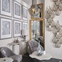 68245-AB - Pinera III 49L x 17W White Marble Top Gold-Toned Iron Base Console Table