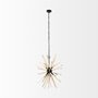 68404 - Jules 25x25 Blonde Wood and Black Metal Six Bulb Chandelier Light 