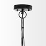 68404 - Jules 25x25 Blonde Wood and Black Metal Six Bulb Chandelier Light 