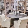 68324 - Damon Fully Upholstered Cream-Toned Fabric Dining Chair on Casters