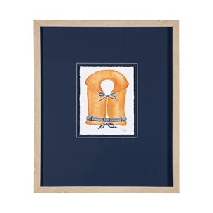 Lifejacket II by Mercana Studio a Hand Embellished Textured Framed Art Print Matted under Glass