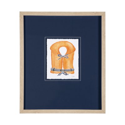 13317 - Lifejacket II by Mercana Studio a Hand Embellished Textured Framed Art Print Matted under Glass