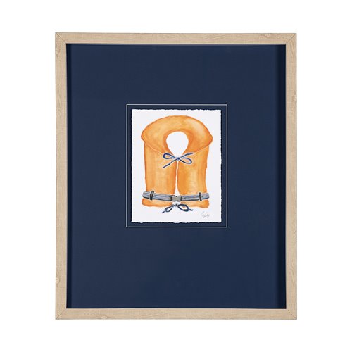 13317 - Lifejacket II by Mercana Studio a Hand Embellished Textured Framed Art Print Matted under Glass