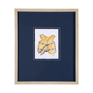 Lifejacket I by Mercana Studio a Hand Embellished Textured Framed Art Print Matted under Glass