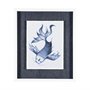 13271 - Koi Fish Blue II by Mercana Studio a Hand Embellished Textured Framed Art Print Matted under Glass
