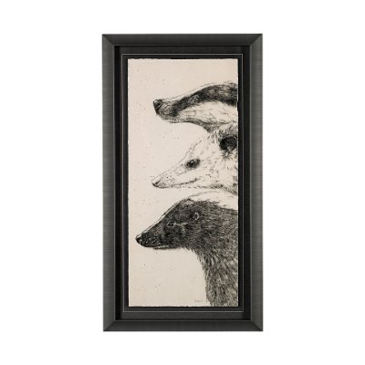13268 - Three is a Crowd I by Mercana Studio a Hand Embellished Textured Framed Art Print Matted under Glass