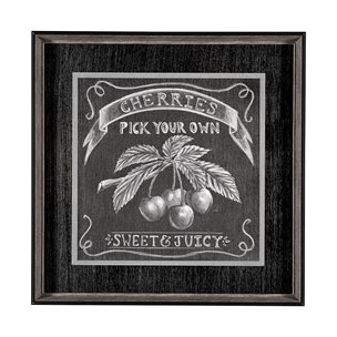 Farm Fresh Cherries by Mercana Studio a Hand Embellished Textured Framed Art Print