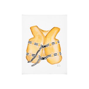 Lifejacket I by Mercana Studio a Hand Embellished Textured Canvas