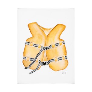 Lifejacket I by Mercana Studio a Hand Embellished Textured Canvas