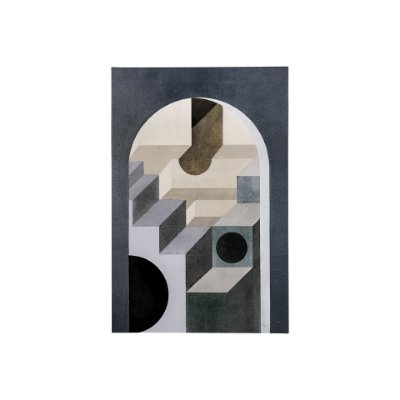 101706-S - Labyrinth II Tri Color by Mercana Studio a Hand Embellished Textured Canvas