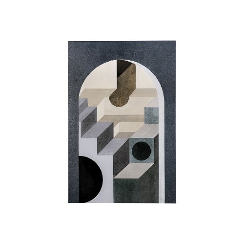 101706-S - Labyrinth II Tri Color by Mercana Studio a Hand Embellished Textured Canvas
