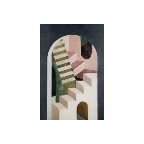 101697-S - Labyrinth I Multi Color by Mercana Studio a Hand Embellished Textured Canvas