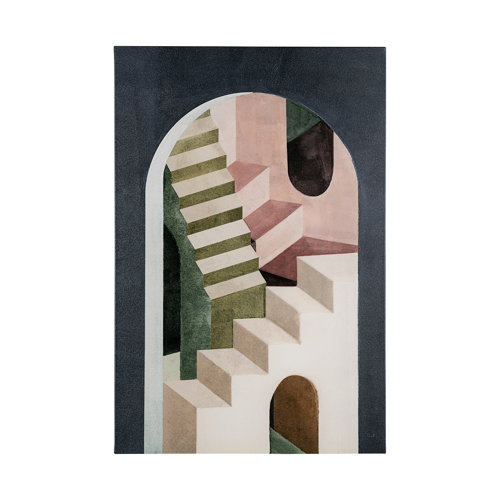 101697-L - Labyrinth I Multi Color by Mercana Studio a Hand Embellished Textured Canvas