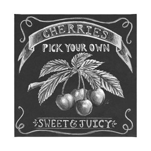 Farm Fresh Cherries by Mercana Studio a Hand Embellished Textured Canvas