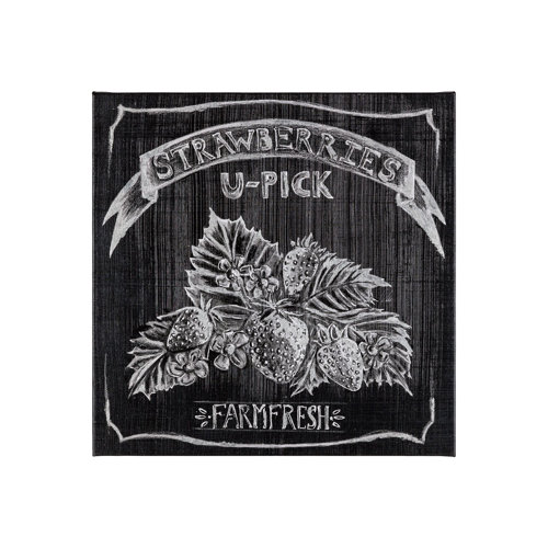 101655-S - Farm Fresh Strawberries by Mercana Studio a Hand Embellished Textured Canvas