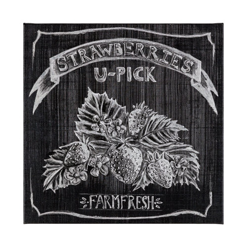 101655-L - Farm Fresh Strawberries by Mercana Studio a Hand Embellished Textured Canvas