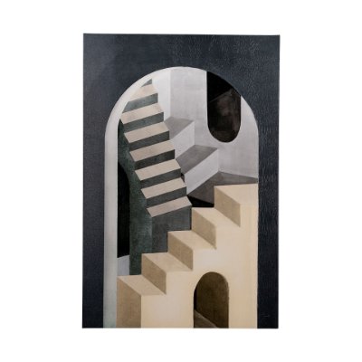 101705-L - Labyrinth I Tri Color by Mercana Studio a Hand Embellished Textured Canvas