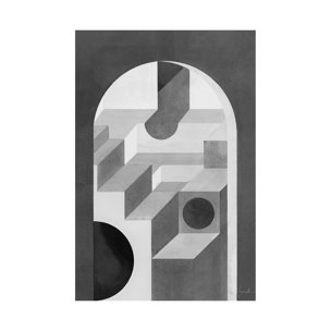 Labyrinth II Gray by Mercana Studio a Hand Embellished Textured Canvas