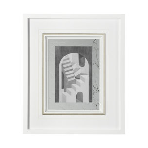 Labyrinth I Gray by Mercana Studio a Hand Embellished Textured Framed Art Print Matted under Glass