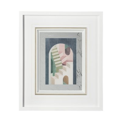 13302 - Labyrinth I Multi Color by Mercana Studio Hand Embellished Framed Art Print Matted under Glass
