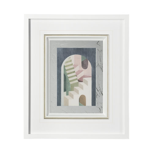13302 - Labyrinth I Multi Color by Mercana Studio Hand Embellished Framed Art Print Matted under Glass