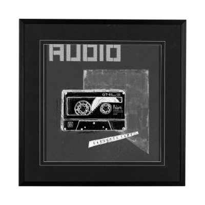 13296 - Cassette Tape II by Alarm a Hand Embellished Textured Framed Art Print Matted under Glass