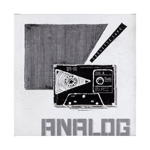 101661-L - Cassette Tape I by Alarm a Hand Embellished Textured Canvas