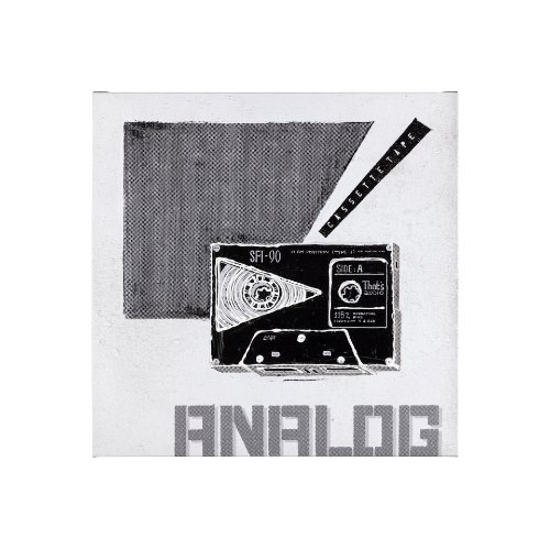 101661-S - Cassette Tape I by Alarm a Hand Embellished Textured Canvas