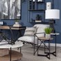 68490 - Larkin II Marble and Medium Brown Wood Round Tabletop Nesting End/Side Tables
