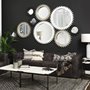 37248 - Sundance Cog 17" Round Black Wood Frame Mirror 