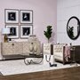 68222 - Excelsior I (72x18.3) Solid Wood Gold Metal Base 4 Cabinet Door SideBoard