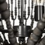 68424 - Liam I 32x30 Black Wooden Bead Bowl-Style Four Bulb Chandelier 