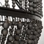 68424 - Liam I 32x30 Black Wooden Bead Bowl-Style Four Bulb Chandelier 