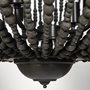 68424 - Liam I 32x30 Black Wooden Bead Bowl-Style Four Bulb Chandelier 