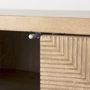68514 - Cairo 78x19 Brown Solid Wood Black Metal Base 4 Door Cabinet Sideboard