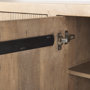 68514 - Cairo 78x19 Brown Solid Wood Black Metal Base 4 Door Cabinet Sideboard